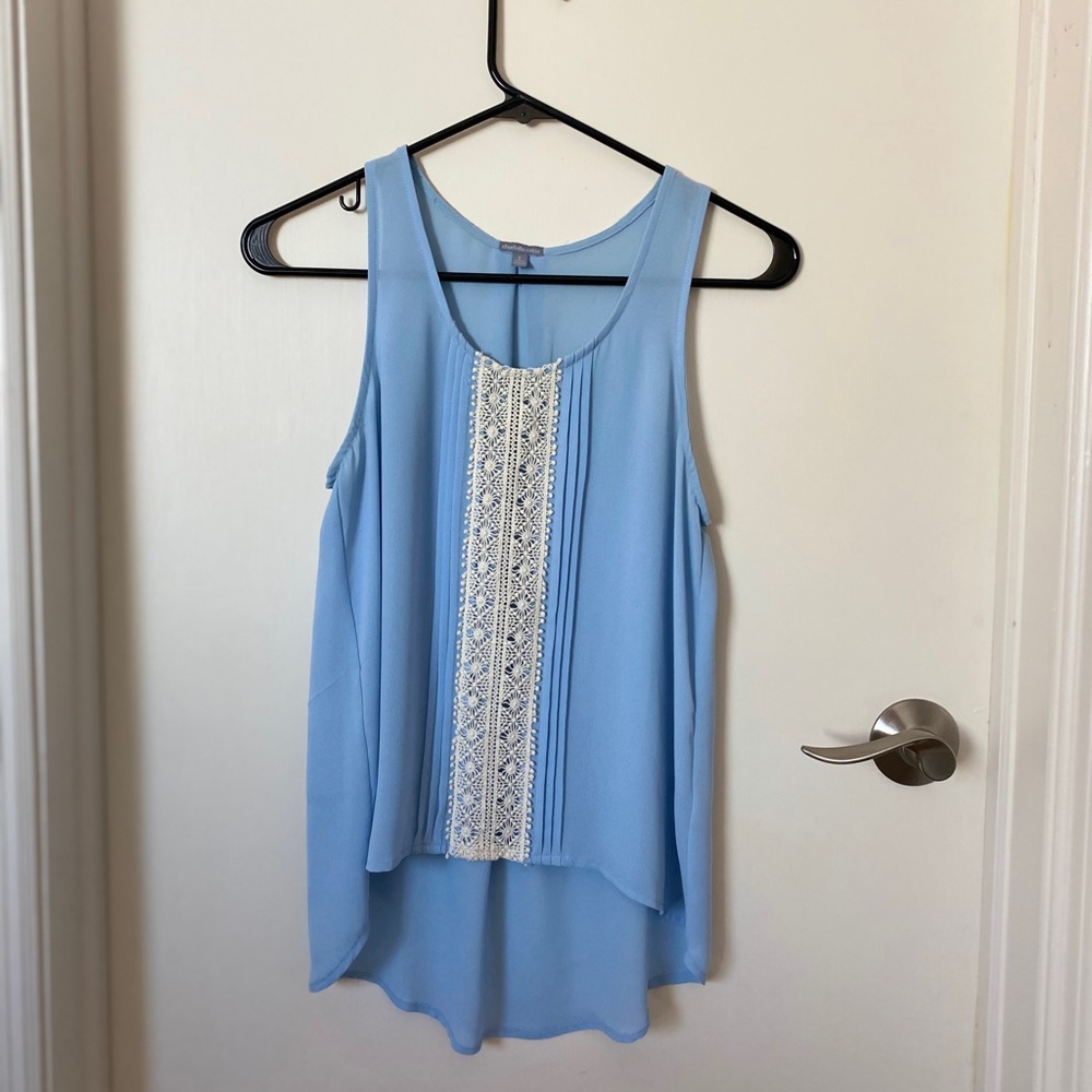 Blue and white tank top